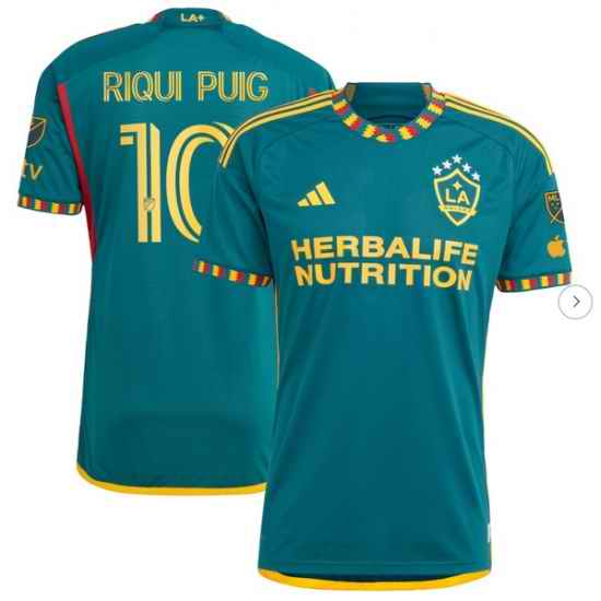 Mens LA Galaxy Riqui Puig adidas Green 2024 LA Kit Authentic Player Jersey